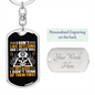 I Don't Like Bitcoins Crypto Keychain Stainless Steel or 18k Gold Dog Tag Keyring-Express Your Love Gifts
