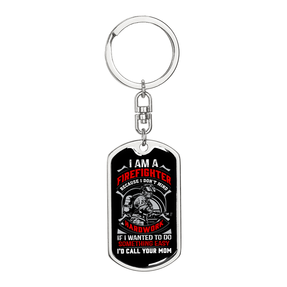 I Don'T Mind Easy Keychain Stainless Steel or 18k Gold Dog Tag Keyring-Express Your Love Gifts