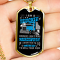 I Don'T Mind Hardwork Trucker Dog Tag Stainless Steel or 18k Gold 24" Chain-Express Your Love Gifts