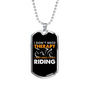 I Don'T Need Theraphy Biker Necklace Stainless Steel or 18k Gold Dog Tag 24"-Express Your Love Gifts