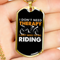 I Don'T Need Theraphy Biker Necklace Stainless Steel or 18k Gold Dog Tag 24"-Express Your Love Gifts
