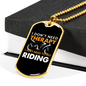 I Don'T Need Theraphy Biker Necklace Stainless Steel or 18k Gold Dog Tag 24"-Express Your Love Gifts