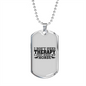 I Don't Need Therapy I Just Need My Horse Horse Necklace Stainless Steel or 18k Gold Dog Tag 24" Chain-Express Your Love Gifts
