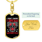 I Don'T Snore Biker Keychain Stainless Steel or 18k Gold Dog Tag Keyring-Express Your Love Gifts