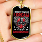 I Don'T Snore Biker Necklace Stainless Steel or 18k Gold Dog Tag 24"-Express Your Love Gifts