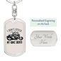 I Don'T Speed Biker Keychain Stainless Steel or 18k Gold Dog Tag Keyring-Express Your Love Gifts