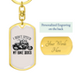I Don'T Speed Biker Keychain Stainless Steel or 18k Gold Dog Tag Keyring-Express Your Love Gifts
