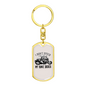 I Don'T Speed Biker Keychain Stainless Steel or 18k Gold Dog Tag Keyring-Express Your Love Gifts