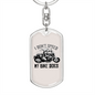 I Don'T Speed Biker Keychain Stainless Steel or 18k Gold Dog Tag Keyring-Express Your Love Gifts