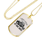 I Don'T Speed Biker Necklace Stainless Steel or 18k Gold Dog Tag 24"-Express Your Love Gifts
