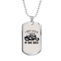 I Don'T Speed Biker Necklace Stainless Steel or 18k Gold Dog Tag 24"-Express Your Love Gifts