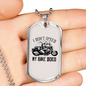 I Don'T Speed Biker Necklace Stainless Steel or 18k Gold Dog Tag 24"-Express Your Love Gifts
