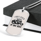 I Don'T Speed Biker Necklace Stainless Steel or 18k Gold Dog Tag 24"-Express Your Love Gifts