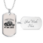 I Don'T Speed Biker Necklace Stainless Steel or 18k Gold Dog Tag 24"-Express Your Love Gifts