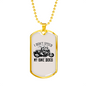 I Don'T Speed Biker Necklace Stainless Steel or 18k Gold Dog Tag 24"-Express Your Love Gifts