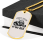 I Don'T Speed Biker Necklace Stainless Steel or 18k Gold Dog Tag 24"-Express Your Love Gifts