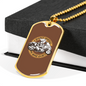 I Don'T Speed My Bike Does Biker Necklace Stainless Steel or 18k Gold Dog Tag 24"-Express Your Love Gifts