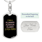 I Fix Pipes Swivel Plumber Keychain Dog Tag Stainless Steel or 18k Gold-Express Your Love Gifts