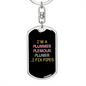 I Fix Pipes Swivel Plumber Keychain Dog Tag Stainless Steel or 18k Gold-Express Your Love Gifts