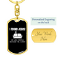 I Found Jesus Christian Keychain Stainless Steel or 18k Gold Dog Tag Keyring-Express Your Love Gifts