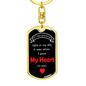 I Give My Heart To You Keychain Stainless Steel or 18k Gold Dog Tag Keyring-Express Your Love Gifts