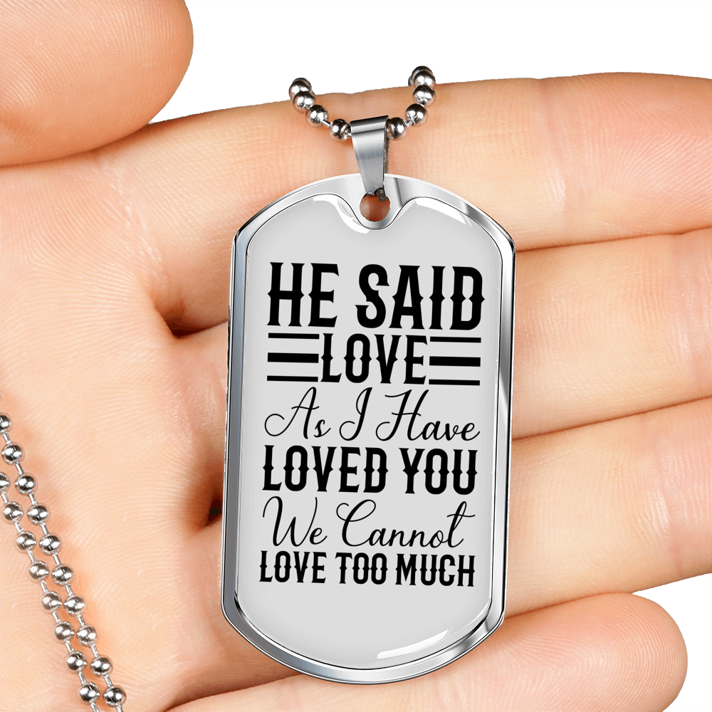 I Have Loved You Necklace Stainless Steel or 18k Gold Dog Tag 24" Chain-Express Your Love Gifts