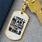 I Have Overcome The World Christian Keychain Stainless Steel or 18k Gold Dog Tag Keyring-Express Your Love Gifts