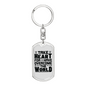 I Have Overcome The World Christian Keychain Stainless Steel or 18k Gold Dog Tag Keyring-Express Your Love Gifts