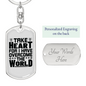 I Have Overcome The World Christian Keychain Stainless Steel or 18k Gold Dog Tag Keyring-Express Your Love Gifts