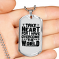 I Have Overcome The World Necklace Stainless Steel or 18k Gold Dog Tag 24" Chain-Express Your Love Gifts