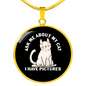 I Have Pictures Cat Circle Necklace Stainless Steel or 18k Gold 18-22"-Express Your Love Gifts