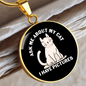 I Have Pictures Cat Circle Necklace Stainless Steel or 18k Gold 18-22"-Express Your Love Gifts