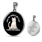 I Have Pictures Cat Circle Necklace Stainless Steel or 18k Gold 18-22"-Express Your Love Gifts