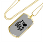I Heart Dogs Necklace Stainless Steel or 18k Gold Dog Tag 24" Chain-Express Your Love Gifts