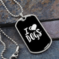 I Heart Dogs White Necklace Stainless Steel or 18k Gold Dog Tag 24" Chain-Express Your Love Gifts