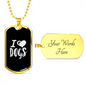 I Heart Dogs White Necklace Stainless Steel or 18k Gold Dog Tag 24" Chain-Express Your Love Gifts