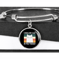 I Hug My Cat Bracelet Stainless Steel or 18k Gold Circle Bangle-Express Your Love Gifts