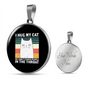 I Hug My Cat Circle Necklace Stainless Steel or 18k Gold 18-22"-Express Your Love Gifts