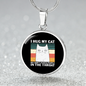 I Hug My Cat Circle Necklace Stainless Steel or 18k Gold 18-22"-Express Your Love Gifts
