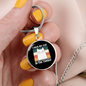 I Hug My Cat Circle Necklace Stainless Steel or 18k Gold 18-22"-Express Your Love Gifts