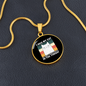 I Hug My Cat Circle Necklace Stainless Steel or 18k Gold 18-22"-Express Your Love Gifts