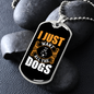 I Just Want All The Dogs Necklace Stainless Steel or 18k Gold Dog Tag 24" Chain-Express Your Love Gifts