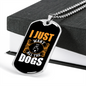 I Just Want All The Dogs Necklace Stainless Steel or 18k Gold Dog Tag 24" Chain-Express Your Love Gifts