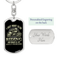 I Just Want To Go Riding Biker Keychain Stainless Steel or 18k Gold Dog Tag Keyring-Express Your Love Gifts