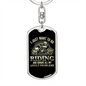 I Just Want To Go Riding Biker Keychain Stainless Steel or 18k Gold Dog Tag Keyring-Express Your Love Gifts