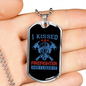I Kissed A Firefighter Gift Stainless Steel or 18k Gold Dog Tag 24" Chain-Express Your Love Gifts