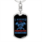 I Kissed A Firefighter Keychain Stainless Steel or 18k Gold Dog Tag Keyring-Express Your Love Gifts