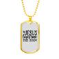 I Know Jesus Loves Me Necklace Stainless Steel or 18k Gold Dog Tag 24" Chain-Express Your Love Gifts