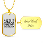 I Know Jesus Loves Me Necklace Stainless Steel or 18k Gold Dog Tag 24" Chain-Express Your Love Gifts