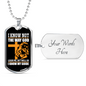 I Know My Guide Necklace Stainless Steel or 18k Gold Dog Tag 24" Chain-Express Your Love Gifts